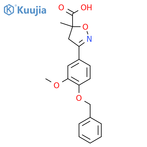3-[4-(Benzyloxy)-3-methoxyphenyl]-5-methyl-4,5-dihydro-1,2-oxazole-5-carboxylic acid structure