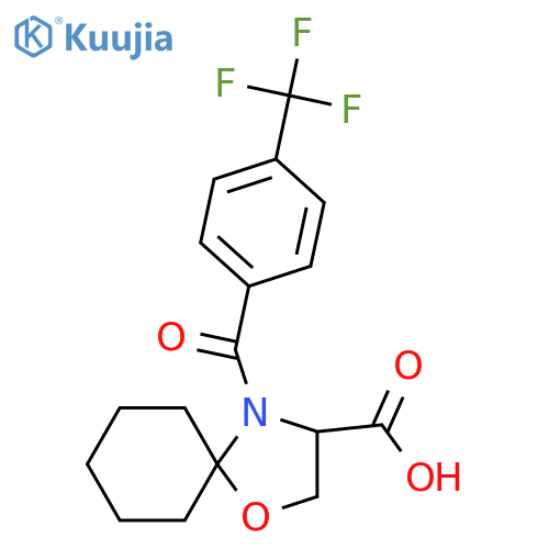 4-[4-(Trifluoromethyl)benzoyl]-1-oxa-4-azaspiro[4.5]decane-3-carboxylic acid structure