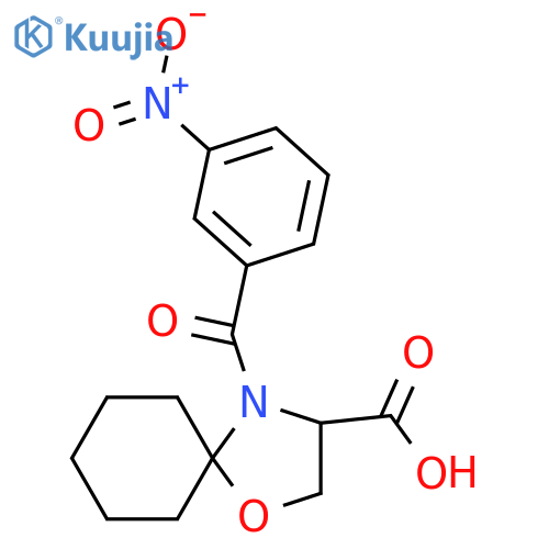 4-(3-Nitrobenzoyl)-1-oxa-4-azaspiro[4.5]decane-3-carboxylic acid structure