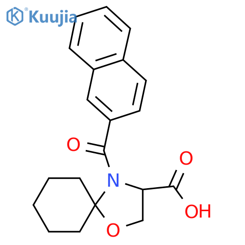 4-(Naphthalene-2-carbonyl)-1-oxa-4-azaspiro[4.5]decane-3-carboxylic acid structure