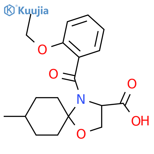4-(2-Ethoxybenzoyl)-8-methyl-1-oxa-4-azaspiro[4.5]decane-3-carboxylic acid structure