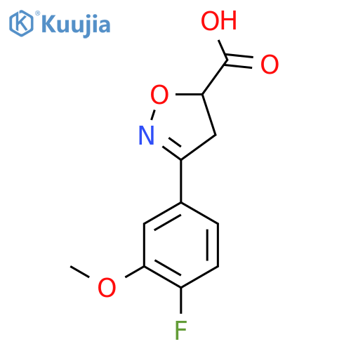 3-(4-Fluoro-3-methoxyphenyl)-4,5-dihydro-1,2-oxazole-5-carboxylic acid structure