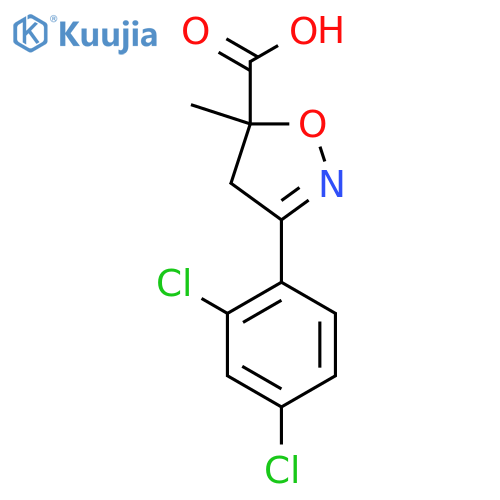 3-(2,4-Dichlorophenyl)-5-methyl-4,5-dihydroisoxazole-5-carboxylic acid structure