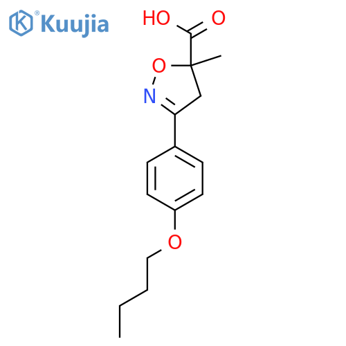 3-(4-Butoxyphenyl)-5-methyl-4,5-dihydro-1,2-oxazole-5-carboxylic acid structure