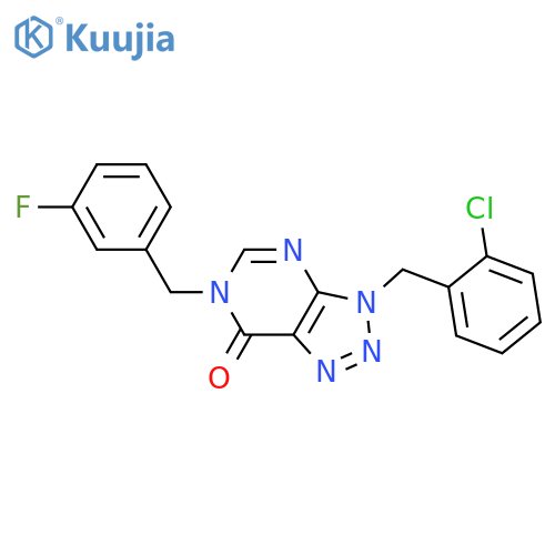 3-[(2-chlorophenyl)methyl]-6-[(3-fluorophenyl)methyl]-3H,6H,7H-[1,2,3]triazolo[4,5-d]pyrimidin-7-one structure