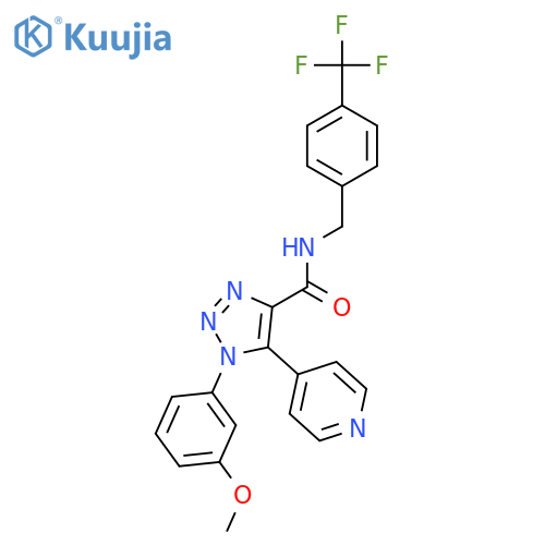1-(3-methoxyphenyl)-5-(pyridin-4-yl)-N-{[4-(trifluoromethyl)phenyl]methyl}-1H-1,2,3-triazole-4-carboxamide structure