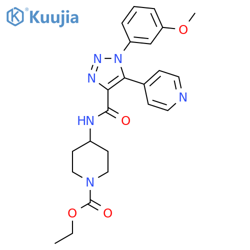 ethyl 4-[1-(3-methoxyphenyl)-5-(pyridin-4-yl)-1H-1,2,3-triazole-4-amido]piperidine-1-carboxylate structure