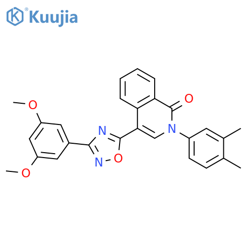 4-[3-(3,5-dimethoxyphenyl)-1,2,4-oxadiazol-5-yl]-2-(3,4-dimethylphenyl)-1,2-dihydroisoquinolin-1-one structure