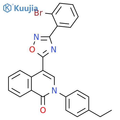4-[3-(2-bromophenyl)-1,2,4-oxadiazol-5-yl]-2-(4-ethylphenyl)-1,2-dihydroisoquinolin-1-one structure