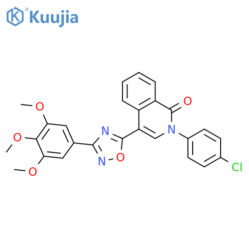 2-(4-chlorophenyl)-4-[3-(3,4,5-trimethoxyphenyl)-1,2,4-oxadiazol-5-yl]-1,2-dihydroisoquinolin-1-one structure
