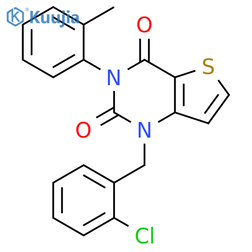 1-[(2-chlorophenyl)methyl]-3-(2-methylphenyl)-1H,2H,3H,4H-thieno[3,2-d]pyrimidine-2,4-dione structure