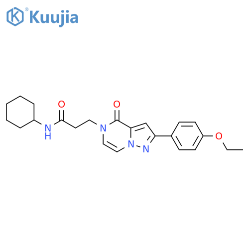 N-cyclohexyl-3-[2-(4-ethoxyphenyl)-4-oxo-4H,5H-pyrazolo[1,5-a]pyrazin-5-yl]propanamide structure