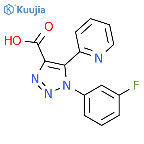1-(3-fluorophenyl)-5-pyridin-2-yl-1H-1,2,3-triazole-4-carboxylic acid structure
