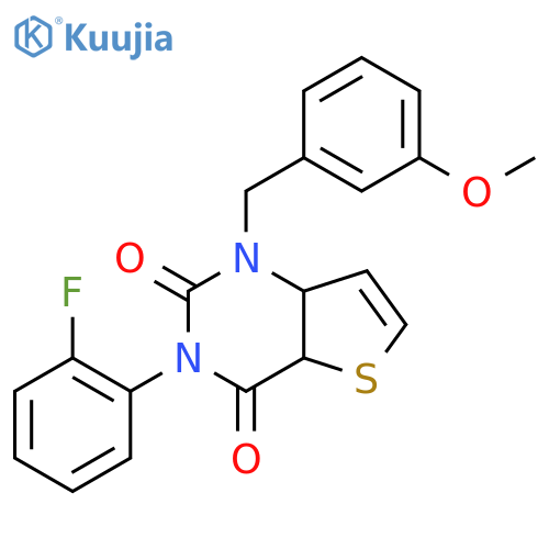 3-(2-fluorophenyl)-1-[(3-methoxyphenyl)methyl]-1H,2H,3H,4H-thieno[3,2-d]pyrimidine-2,4-dione structure