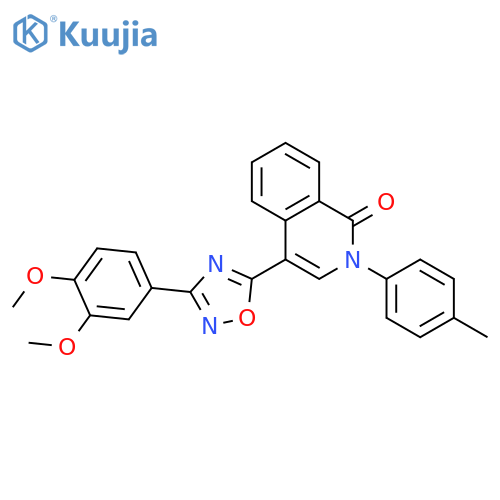 4-[3-(3,4-dimethoxyphenyl)-1,2,4-oxadiazol-5-yl]-2-(4-methylphenyl)-1,2-dihydroisoquinolin-1-one structure