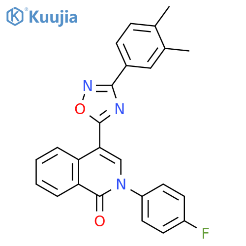 4-[3-(3,4-dimethylphenyl)-1,2,4-oxadiazol-5-yl]-2-(4-fluorophenyl)-1,2-dihydroisoquinolin-1-one structure