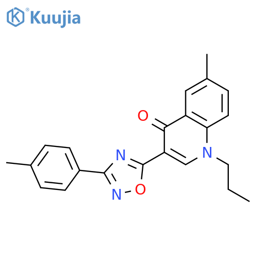 6-methyl-3-[3-(4-methylphenyl)-1,2,4-oxadiazol-5-yl]-1-propyl-1,4-dihydroquinolin-4-one structure