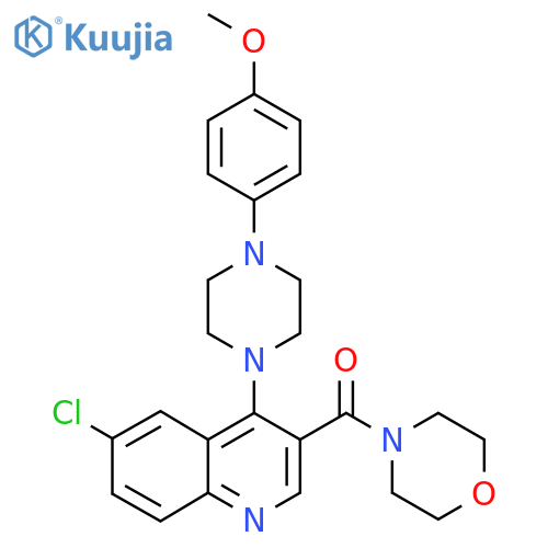 6-chloro-4-[4-(4-methoxyphenyl)piperazin-1-yl]-3-(morpholine-4-carbonyl)quinoline structure