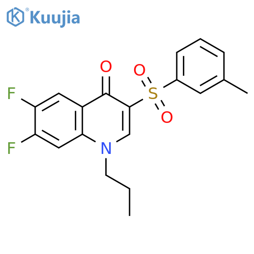 6,7-Difluoro-3-(3-methylphenyl)sulfonyl-1-propylquinolin-4(1H)-one structure