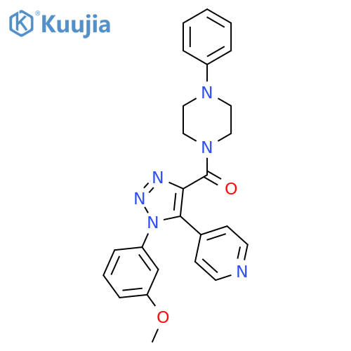 1-[1-(3-methoxyphenyl)-5-(pyridin-4-yl)-1H-1,2,3-triazole-4-carbonyl]-4-phenylpiperazine structure
