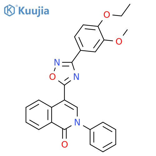 4-[3-(4-ethoxy-3-methoxyphenyl)-1,2,4-oxadiazol-5-yl]-2-phenyl-1,2-dihydroisoquinolin-1-one structure