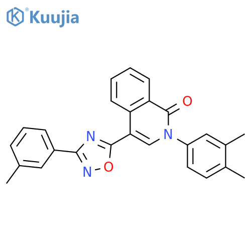 2-(3,4-dimethylphenyl)-4-[3-(3-methylphenyl)-1,2,4-oxadiazol-5-yl]-1,2-dihydroisoquinolin-1-one structure