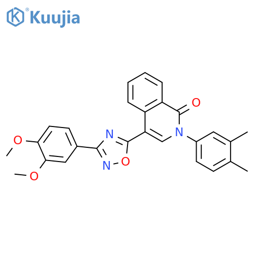 4-[3-(3,4-dimethoxyphenyl)-1,2,4-oxadiazol-5-yl]-2-(3,4-dimethylphenyl)-1,2-dihydroisoquinolin-1-one structure