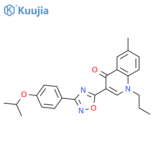 6-methyl-3-{3-[4-(propan-2-yloxy)phenyl]-1,2,4-oxadiazol-5-yl}-1-propyl-1,4-dihydroquinolin-4-one structure