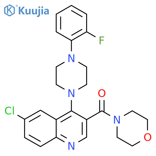 6-chloro-4-[4-(2-fluorophenyl)piperazin-1-yl]-3-(morpholine-4-carbonyl)quinoline structure