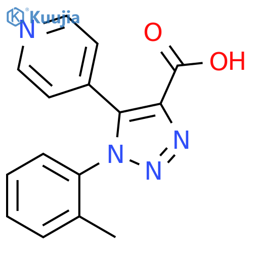 1-(2-methylphenyl)-5-pyridin-4-yl-1H-1,2,3-triazole-4-carboxylic acid structure