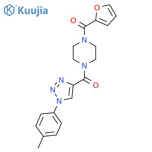 1-(furan-2-carbonyl)-4-[1-(4-methylphenyl)-1H-1,2,3-triazole-4-carbonyl]piperazine structure