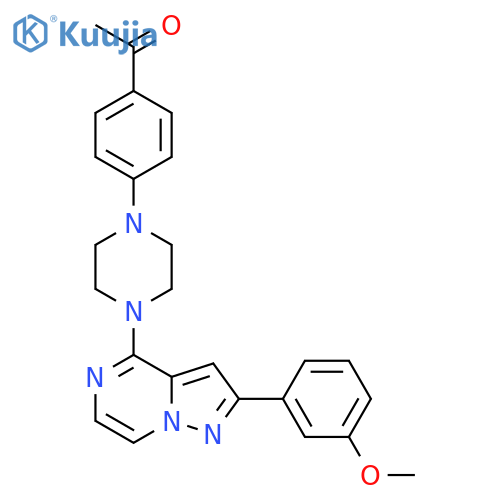 1-(4-{4-[2-(3-methoxyphenyl)pyrazolo[1,5-a]pyrazin-4-yl]piperazin-1-yl}phenyl)ethan-1-one structure