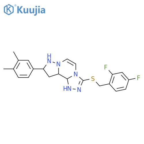 5-{[(2,4-Difluorophenyl)methyl]sulfanyl}-11-(3,4-dimethylphenyl)-3,4,6,9,10-pentaazatricyclo[7.3.0.0^{2,6}]dodeca-1(12),2,4,7,10-pentaene structure