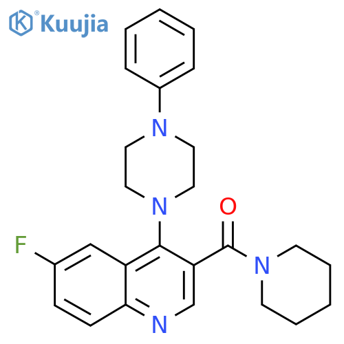 6-fluoro-4-(4-phenylpiperazin-1-yl)-3-(piperidine-1-carbonyl)quinoline structure