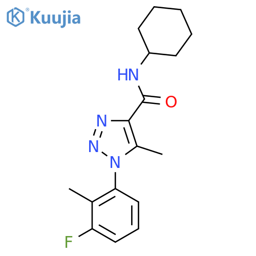 N-cyclohexyl-1-(3-fluoro-2-methylphenyl)-5-methyl-1H-1,2,3-triazole-4-carboxamide structure