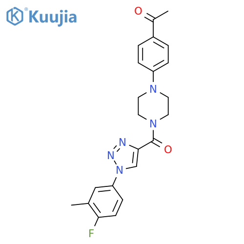 1-(4-{4-[1-(4-fluoro-3-methylphenyl)-1H-1,2,3-triazole-4-carbonyl]piperazin-1-yl}phenyl)ethan-1-one structure