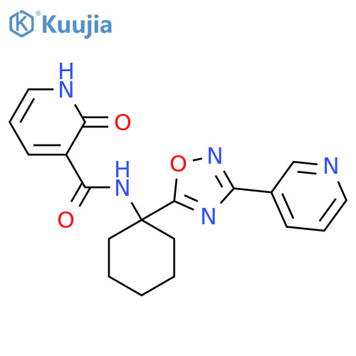 2-Hydroxy-N-{1-[3-(pyridin-3-yl)-1,2,4-oxadiazol-5-yl]cyclohexyl}pyridine-3-carboxamide structure