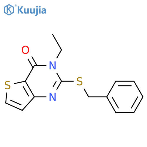 2-benzylsulfanyl-3-ethylthieno[3,2-d]pyrimidin-4-one structure