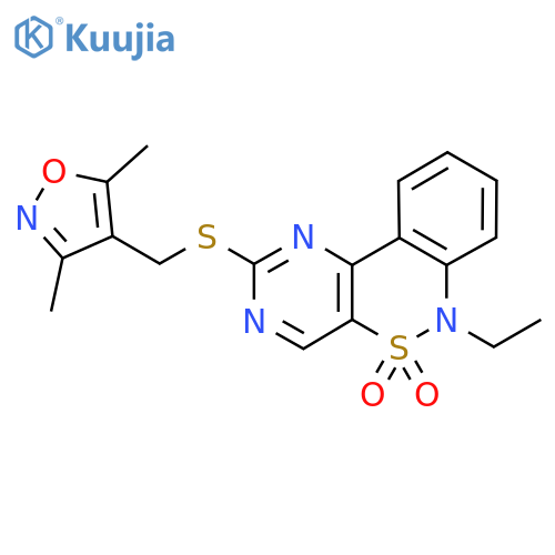 4-{[(3,5-dimethyl-1,2-oxazol-4-yl)methyl]sulfanyl}-9-ethyl-8lambda6-thia-3,5,9-triazatricyclo[8.4.0.0^{2,7}]tetradeca-1(14),2(7),3,5,10,12-hexaene-8,8-dione structure