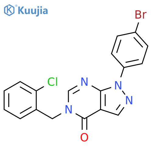 1-(4-bromophenyl)-5-[(2-chlorophenyl)methyl]-1H,4H,5H-pyrazolo[3,4-d]pyrimidin-4-one structure