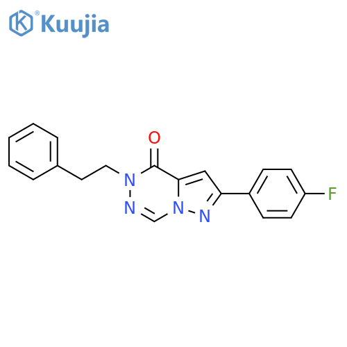 2-(4-fluorophenyl)-5-(2-phenylethyl)-4H,5H-pyrazolo[1,5-d][1,2,4]triazin-4-one structure