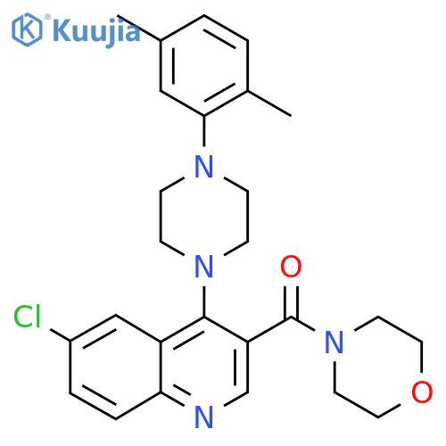 6-chloro-4-[4-(2,5-dimethylphenyl)piperazin-1-yl]-3-(morpholine-4-carbonyl)quinoline structure
