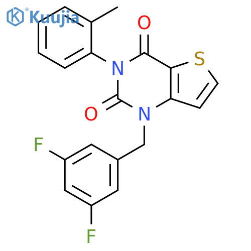 1-[(3,5-difluorophenyl)methyl]-3-(2-methylphenyl)-1H,2H,3H,4H-thieno[3,2-d]pyrimidine-2,4-dione structure