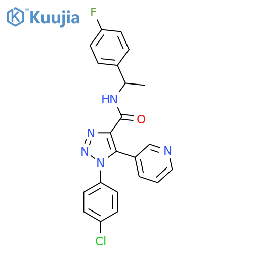 1-(4-chlorophenyl)-N-[1-(4-fluorophenyl)ethyl]-5-(pyridin-3-yl)-1H-1,2,3-triazole-4-carboxamide structure