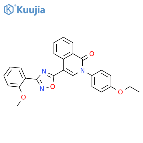 2-(4-ethoxyphenyl)-4-[3-(2-methoxyphenyl)-1,2,4-oxadiazol-5-yl]-1,2-dihydroisoquinolin-1-one structure