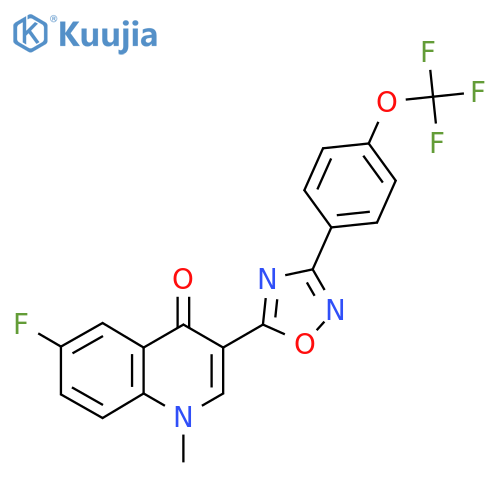 6-fluoro-1-methyl-3-{3-4-(trifluoromethoxy)phenyl-1,2,4-oxadiazol-5-yl}-1,4-dihydroquinolin-4-one structure