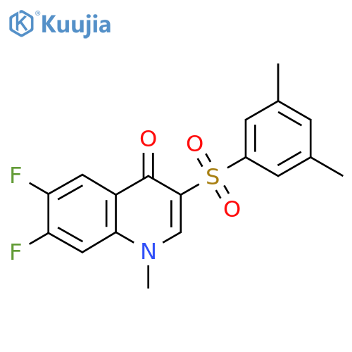 3-[(3,5-dimethylphenyl)sulfonyl]-6,7-difluoro-1-methylquinolin-4(1H)-one structure
