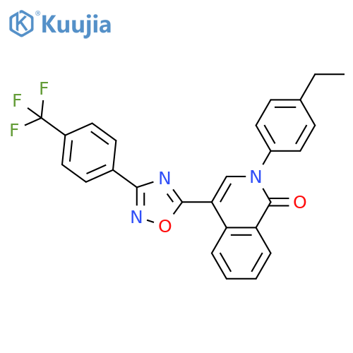2-(4-ethylphenyl)-4-{3-[4-(trifluoromethyl)phenyl]-1,2,4-oxadiazol-5-yl}-1,2-dihydroisoquinolin-1-one structure