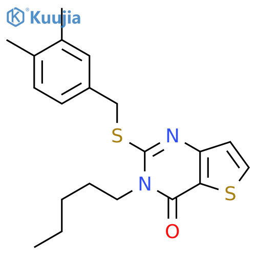 2-{[(3,4-dimethylphenyl)methyl]sulfanyl}-3-pentyl-3H,4H-thieno[3,2-d]pyrimidin-4-one structure