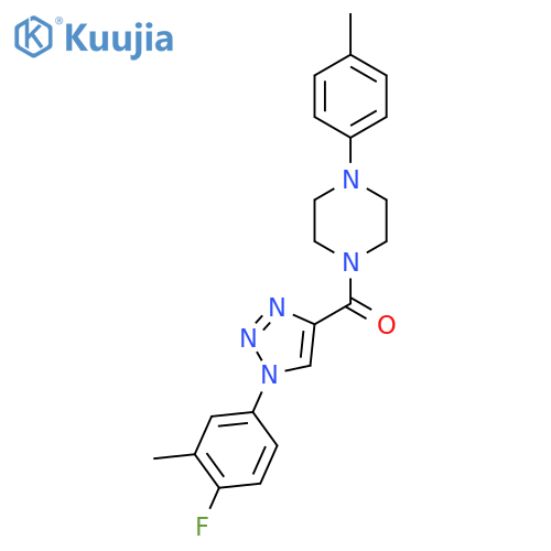 1-[1-(4-fluoro-3-methylphenyl)-1H-1,2,3-triazole-4-carbonyl]-4-(4-methylphenyl)piperazine structure